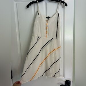 Rag & Bone White Mini Dress with Navy and Orange Accents